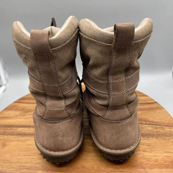 Sorel Kaya Boots Women Size 7 Fleece Insulated Taupe Snow Winter Mocs NL1439-255
