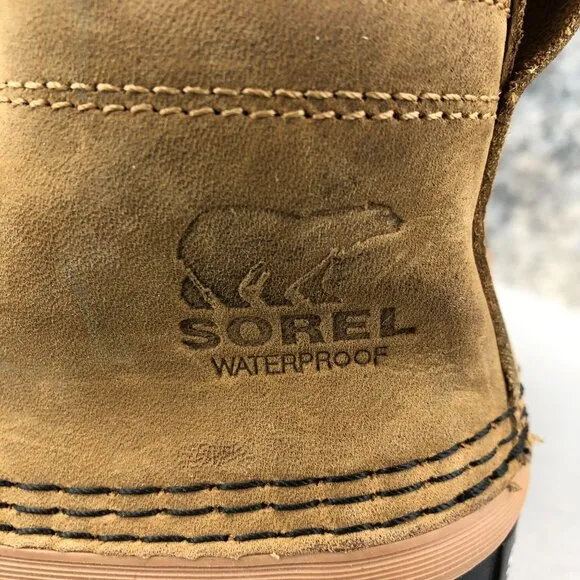 Sorel Kids Size 10 Cheyanne Brown Leather Waterproof Strap Duck Winter Boots