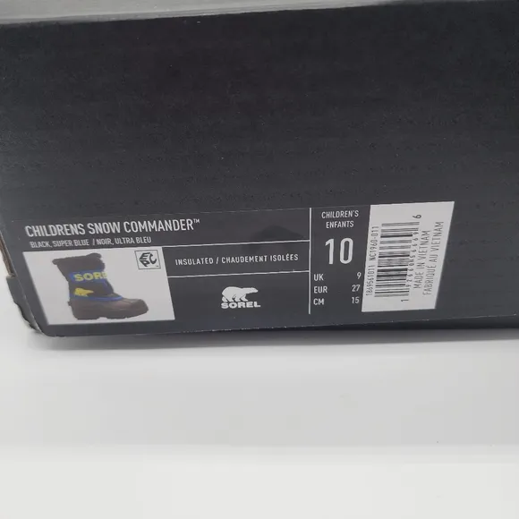 Sorel Kids Unisex Snow Commander‎ Insulated Waterproof Boot Size 10 NEW