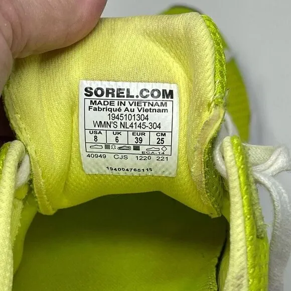 Sorel Green White Kinetic Rnegd Lace Lifestyle Sneaker Shoes Size 8