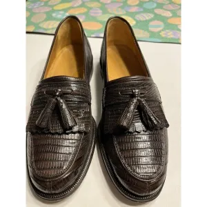 Spain Genuine Lizard Wingtip Kiltie Tassel Loafers Shoes Men’s 7.5 D - ET Wright
