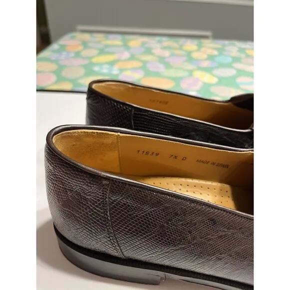Spain Genuine Lizard Wingtip Kiltie Tassel Loafers Shoes Men’s 7.5 D - ET Wright