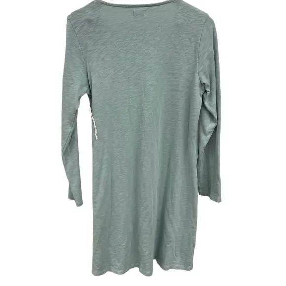 Spartina 449 Deanna Wrap Dress Seafoam Green Mid Length Long Sleeve Cotton