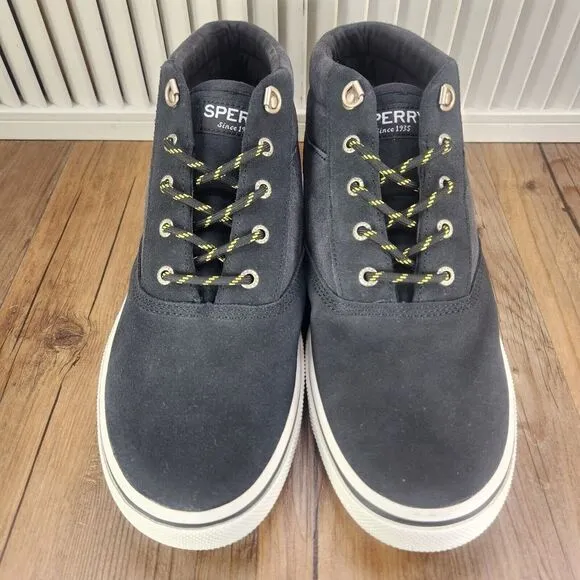 Sperry Halyard Storm Chukka Boots Men 11.5 Blue Suede Ankle Hipster Preppy Shoes