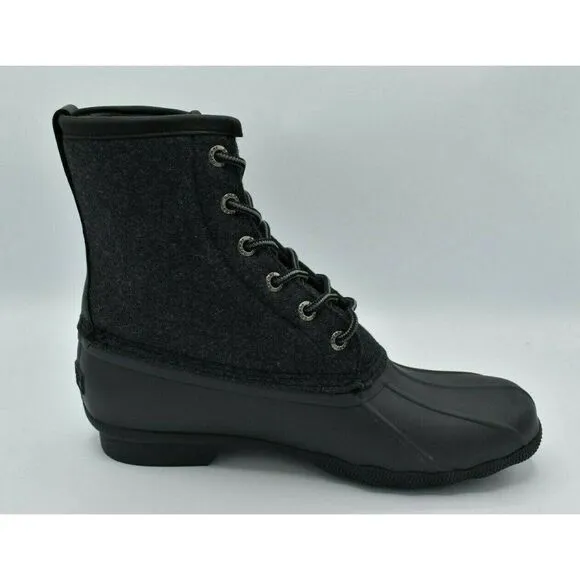 Sperry Mens Size 8 M Saltwater Wool Dark Grey Duck Boots Shoes STS23076