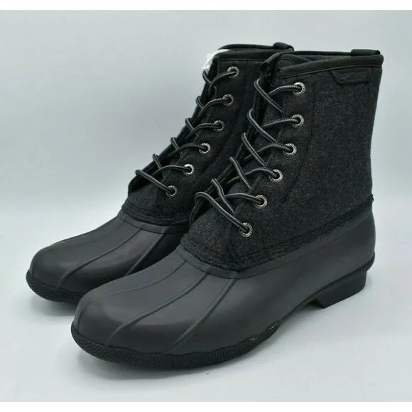 Sperry Mens Size 8 M Saltwater Wool Dark Grey Duck Boots Shoes STS23076