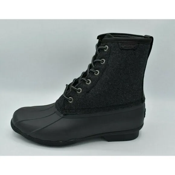 Sperry Mens Size 8 M Saltwater Wool Dark Grey Duck Boots Shoes STS23076