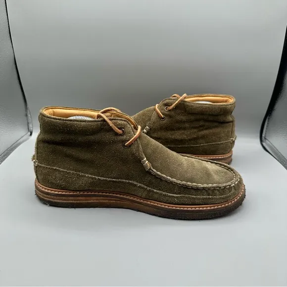 Sperry Top Sider Gold Cup Suede Green Moccasin Chukka Boots Men's Size 9