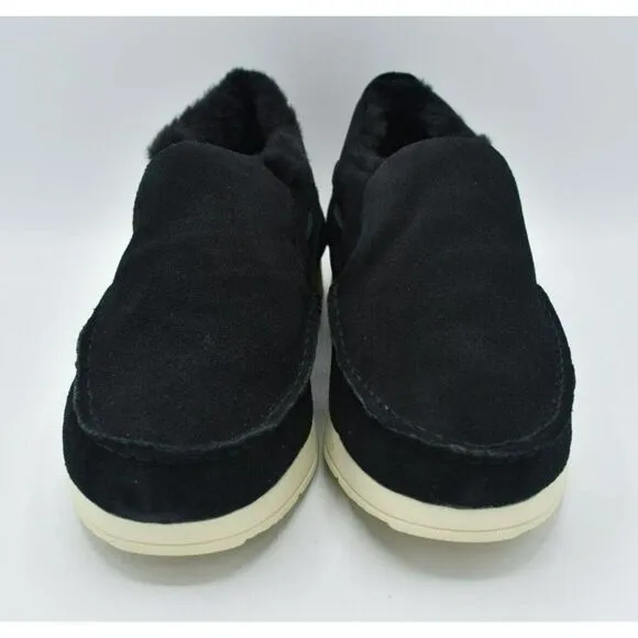 Sperry Men Size 11.5 Moc Sider Black Suede Lined Slip on Boots Shoes STS23724