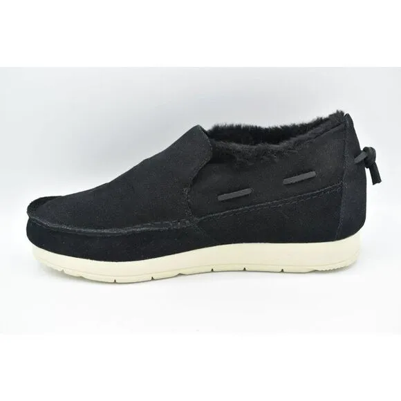 Sperry Men Size 11.5 Moc Sider Black Suede Lined Slip on Boots Shoes STS23724