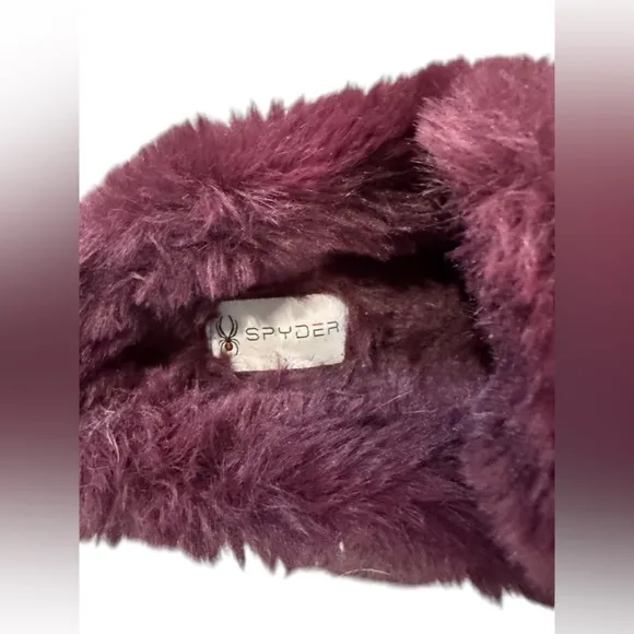 Spyder Blackberry Fur-Lined Slip-On Shoes slippers Sz 10 EUC Comfy Quilted outer
