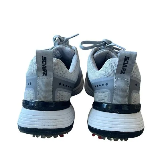 Sqairz Womans 8.5 Freedom Golf Shoes Low Top Sneakers Turf Spikes Gray Silver
