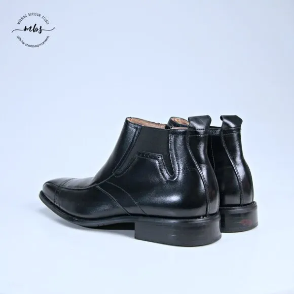 Stacy Adams Leather Moc Toe Chelsea Boots Black Men 10