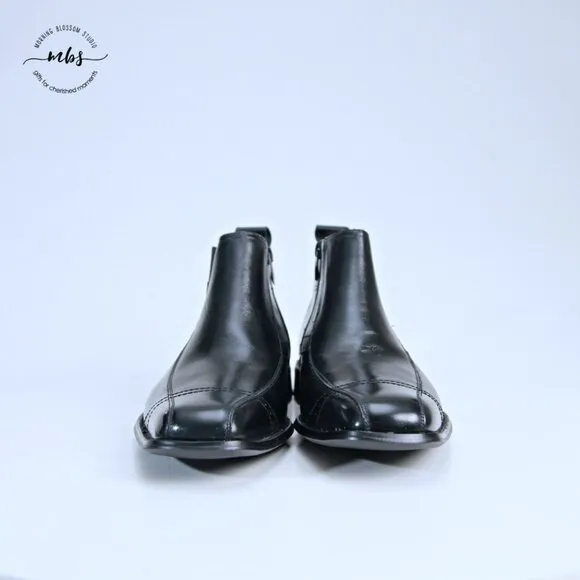 Stacy Adams Leather Moc Toe Chelsea Boots Black Men 10