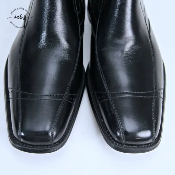 Stacy Adams Leather Moc Toe Chelsea Boots Black Men 10