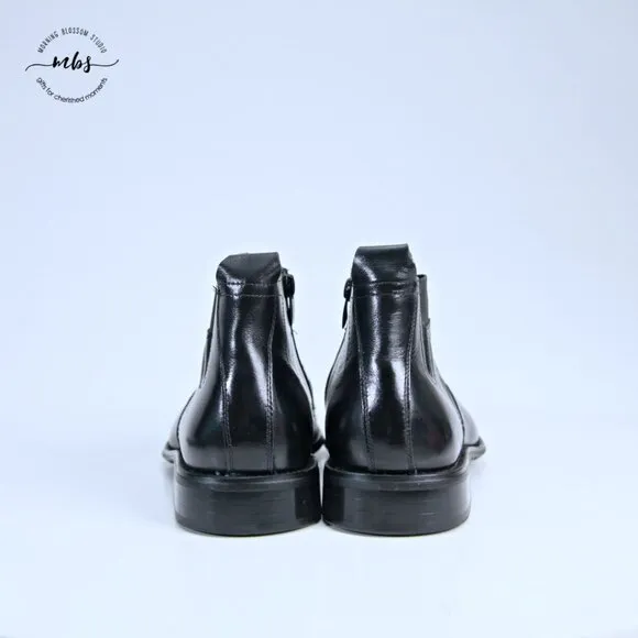 Stacy Adams Leather Moc Toe Chelsea Boots Black Men 10