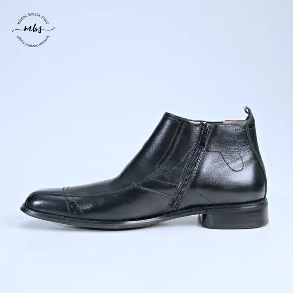 Stacy Adams Leather Moc Toe Chelsea Boots Black Men 10