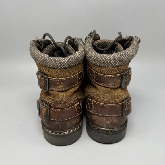Steve Madden Welcome Boots Men 10.5 Ankle Leather Chelsea Combat Zip Buckle