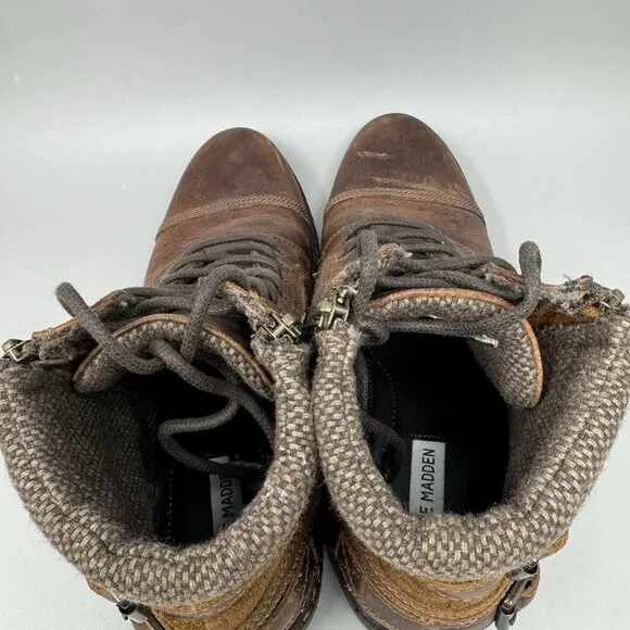 Steve Madden Welcome Boots Men 10.5 Ankle Leather Chelsea Combat Zip Buckle