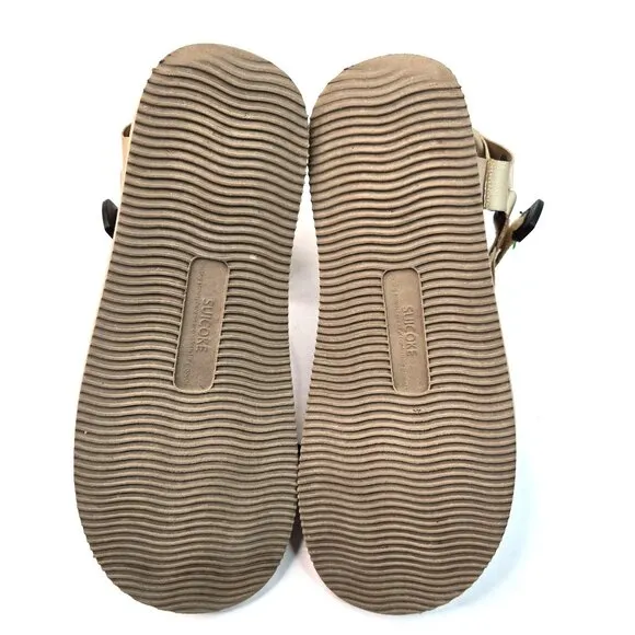 Suicoke Flat Dad Sandals Womens 12 Tan Open Toe Casual Walking Comofort Utility