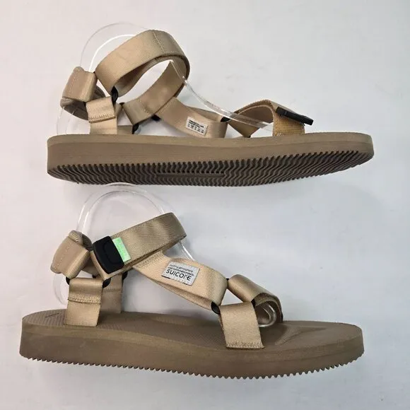 Suicoke Flat Dad Sandals Womens 12 Tan Open Toe Casual Walking Comofort Utility