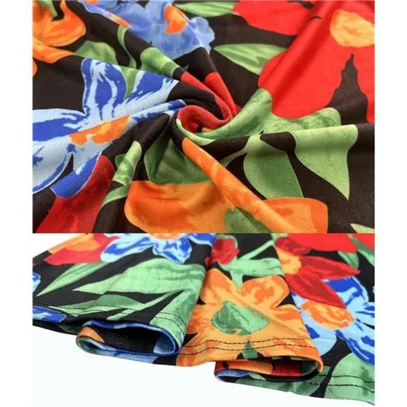 Summer Dresses for Women Beach 05 Black Floral