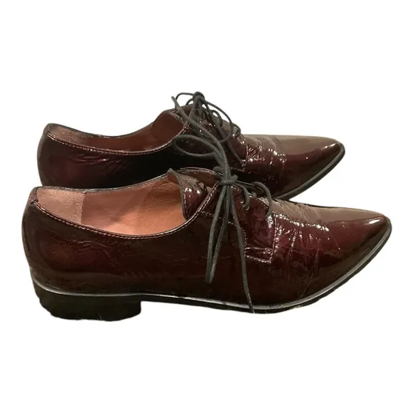 Summit White Mountain Women’s Burgundy Patent Leather Oxford Shoes Size 39/9