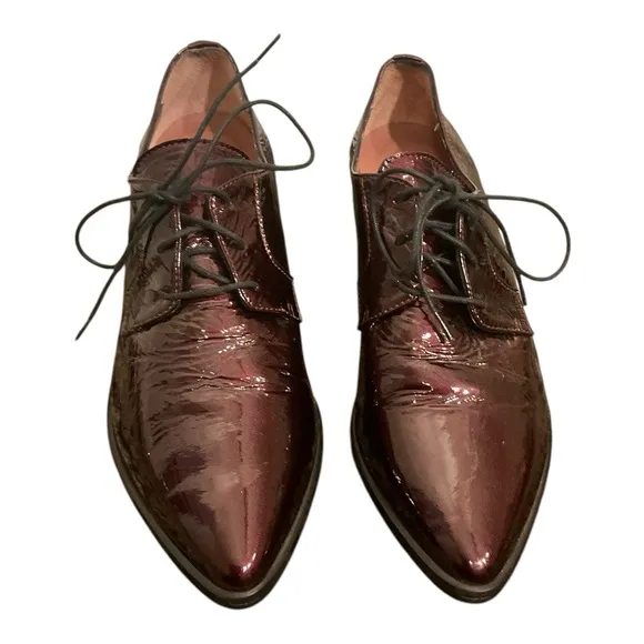 Summit White Mountain Women’s Burgundy Patent Leather Oxford Shoes Size 39/9
