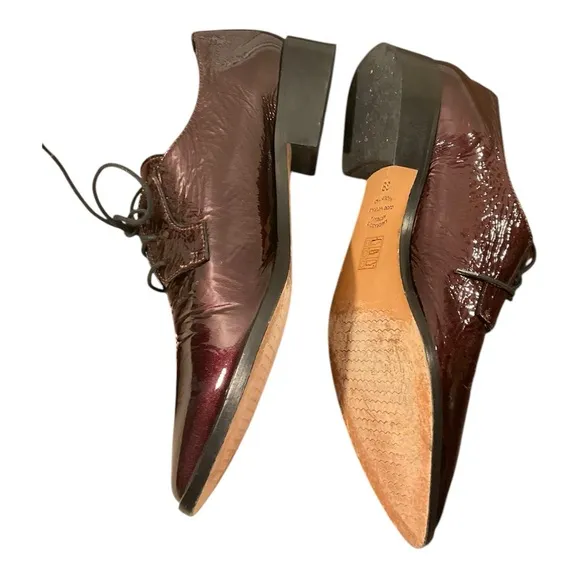 Summit White Mountain Women’s Burgundy Patent Leather Oxford Shoes Size 39/9