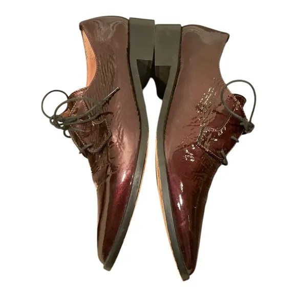 Summit White Mountain Women’s Burgundy Patent Leather Oxford Shoes Size 39/9