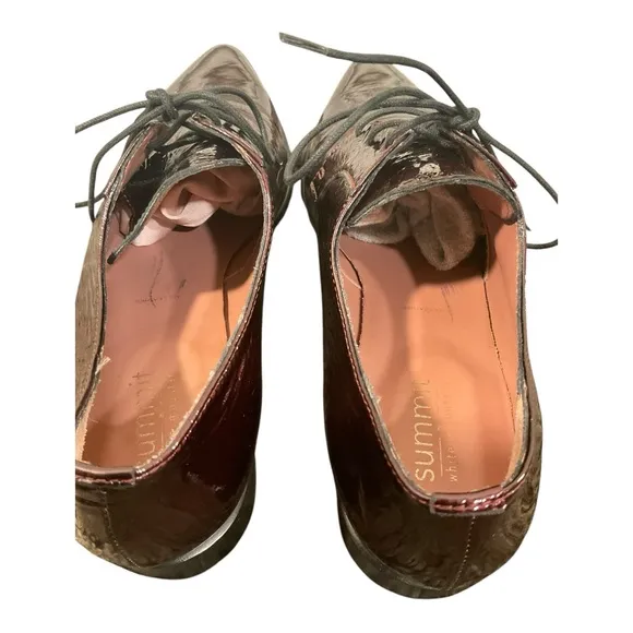 Summit White Mountain Women’s Burgundy Patent Leather Oxford Shoes Size 39/9