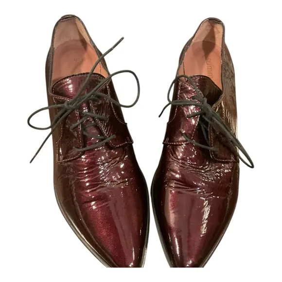 Summit White Mountain Women’s Burgundy Patent Leather Oxford Shoes Size 39/9
