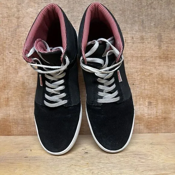 Supra Yorek Hi Men Size 11.5 Shoes Black White Canvas Suede Skateboard Sneakers