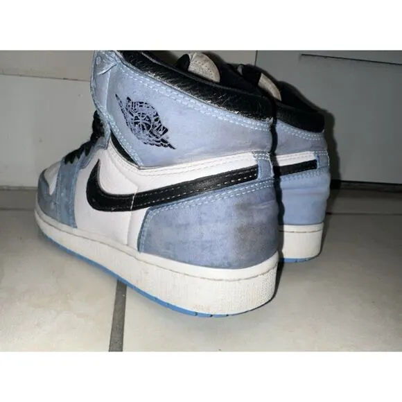 Sz 6 Y Nike Jordan 1 Retro High OG University Blue GS 6Y 575441 134 No Soles Dmg