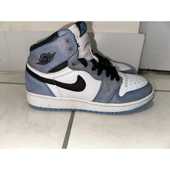 Sz 6 Y Nike Jordan 1 Retro High OG University Blue GS 6Y 575441 134 No Soles Dmg