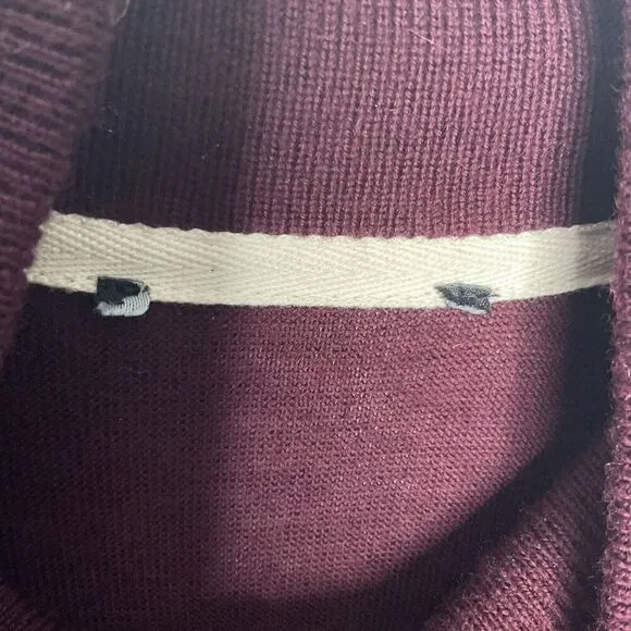 Ted Baker Men's XL Pullover Burgundy Half Zip Long Slv Sweater Mock Neck Zip Up