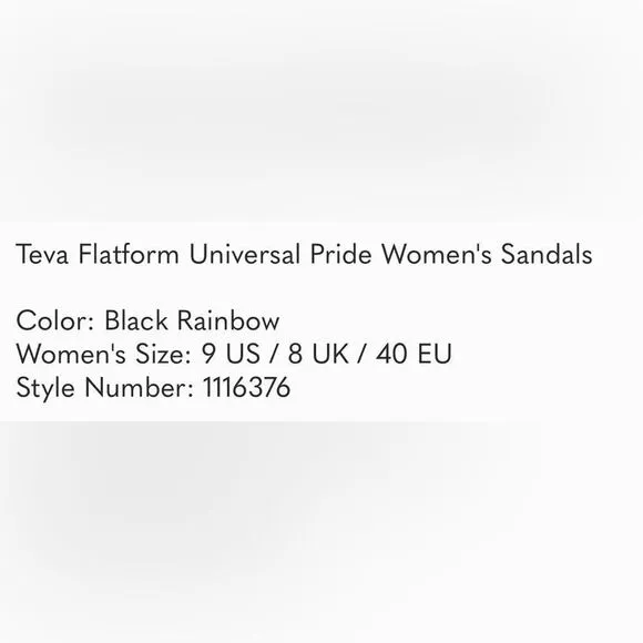 Teva Flatform Universal Rainbow Pride Platform Sandals Womens Size 9