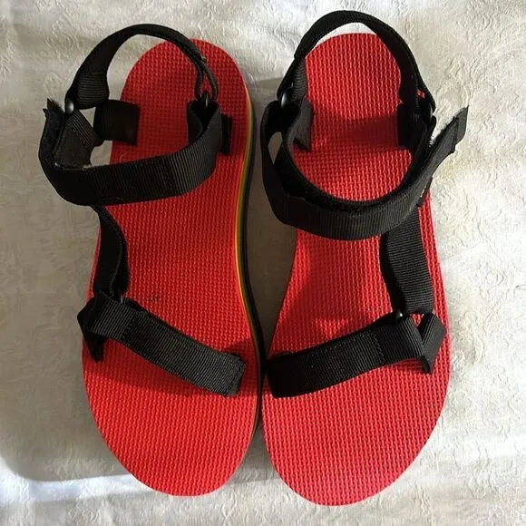 Teva Flatform Universal Rainbow Pride Platform Sandals Womens Size 9