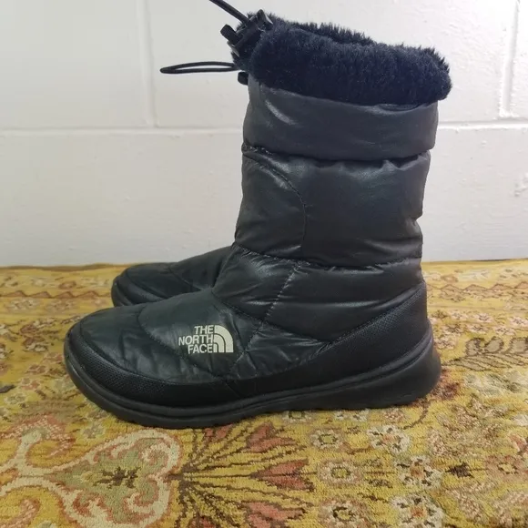The North Face Nuptse black goose down insulated quilted winter boots