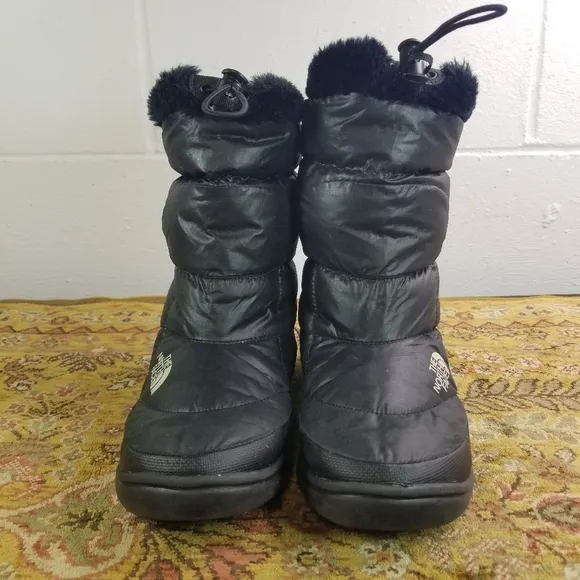The North Face Nuptse black goose down insulated quilted winter boots
