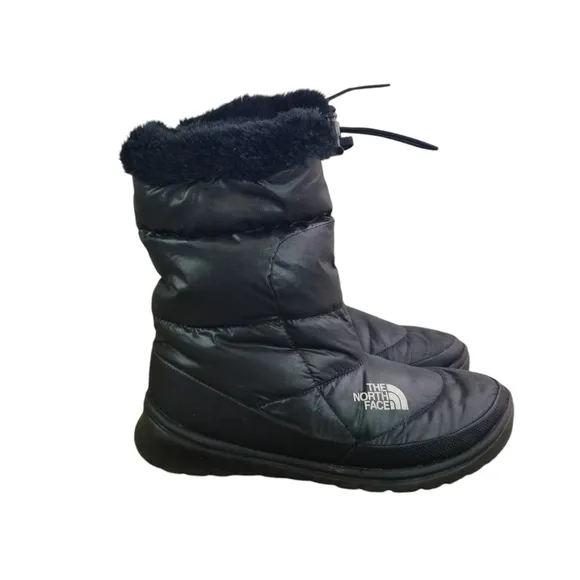 The North Face Nuptse black goose down insulated quilted winter boots