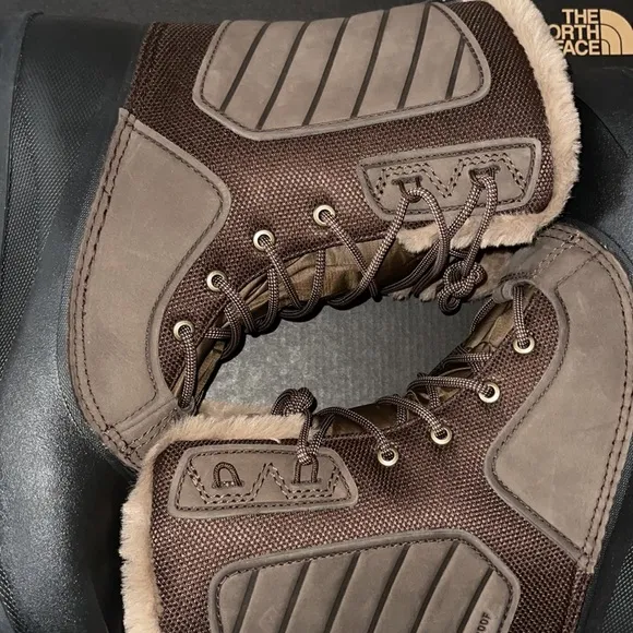 THE NORTH FACE Shellista IV Mid Waterproof Insulated Boot Leather Fur Trim Sz 11