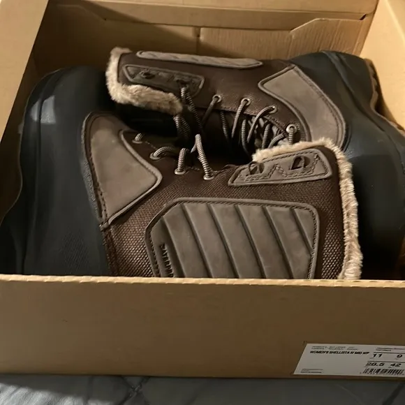 THE NORTH FACE Shellista IV Mid Waterproof Insulated Boot Leather Fur Trim Sz 11