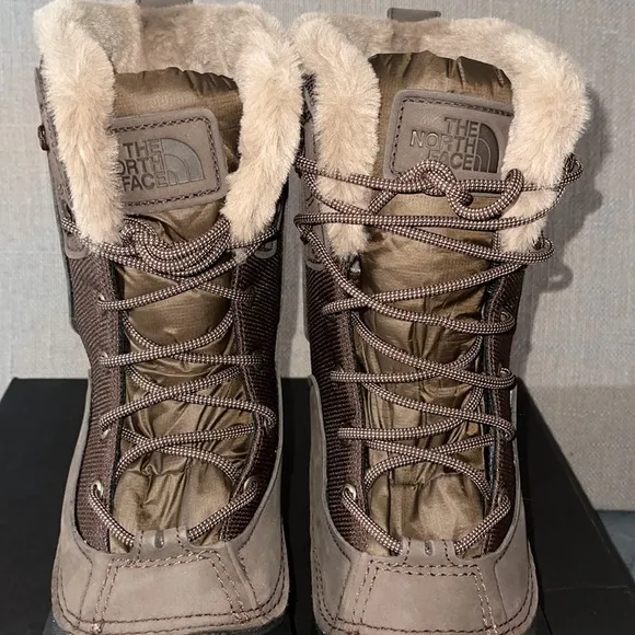 THE NORTH FACE Shellista IV Mid Waterproof Insulated Boot Leather Fur Trim Sz 11