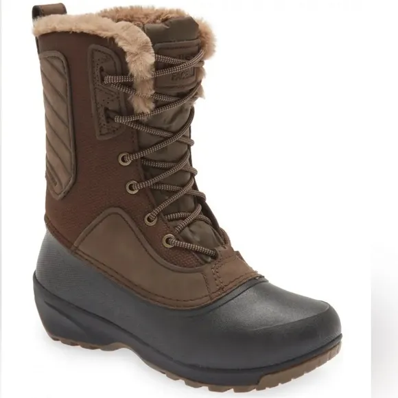 THE NORTH FACE Shellista IV Mid Waterproof Insulated Boot Leather Fur Trim Sz 11