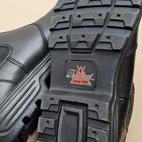 THOROGOOD 6&quot; Quick Release Station Boots Men's 9.5 / Women's 11.5 Black Leather