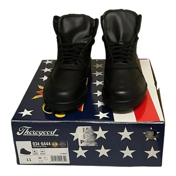 Thorogood Code 3 Mid Cut Street Black Leather Athletic Boots Men's Size 11 W