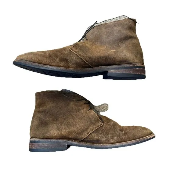 THURSDAY Boot Everyday 10 Scout Distressed Brown Ankle Chukka Suede Boots Lace