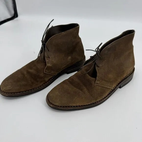 THURSDAY Boot Everyday 10 Scout Distressed Brown Ankle Chukka Suede Boots Lace