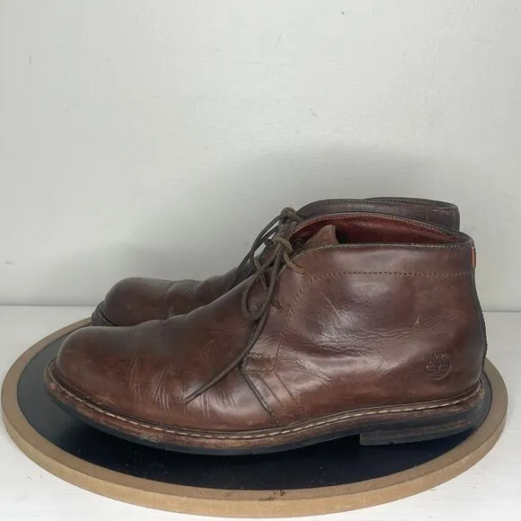 Timberland Chukka Boots Men Size 10 M Brown Leather A1R1U Logan Bay PT